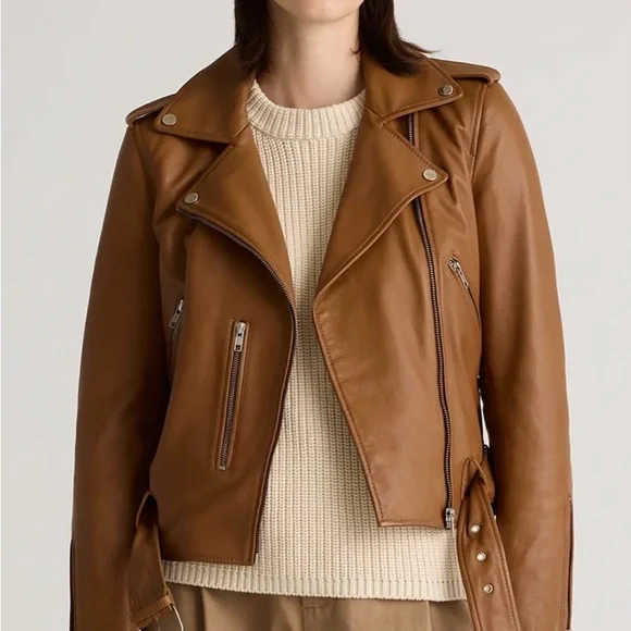 Quince 100% Leather Motorcycle Jacket - Picture 3 of 4